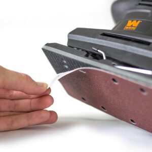 WEN 1/3 Sheet Electric Sander with 80-Grit Hook & Loop Sandpaper (10-Pack)