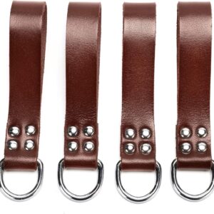 Leather Tool Belt Suspender Loops Heavy Duty Strap Connectors Accessories (Attachment 4-Piece Set) (brown)