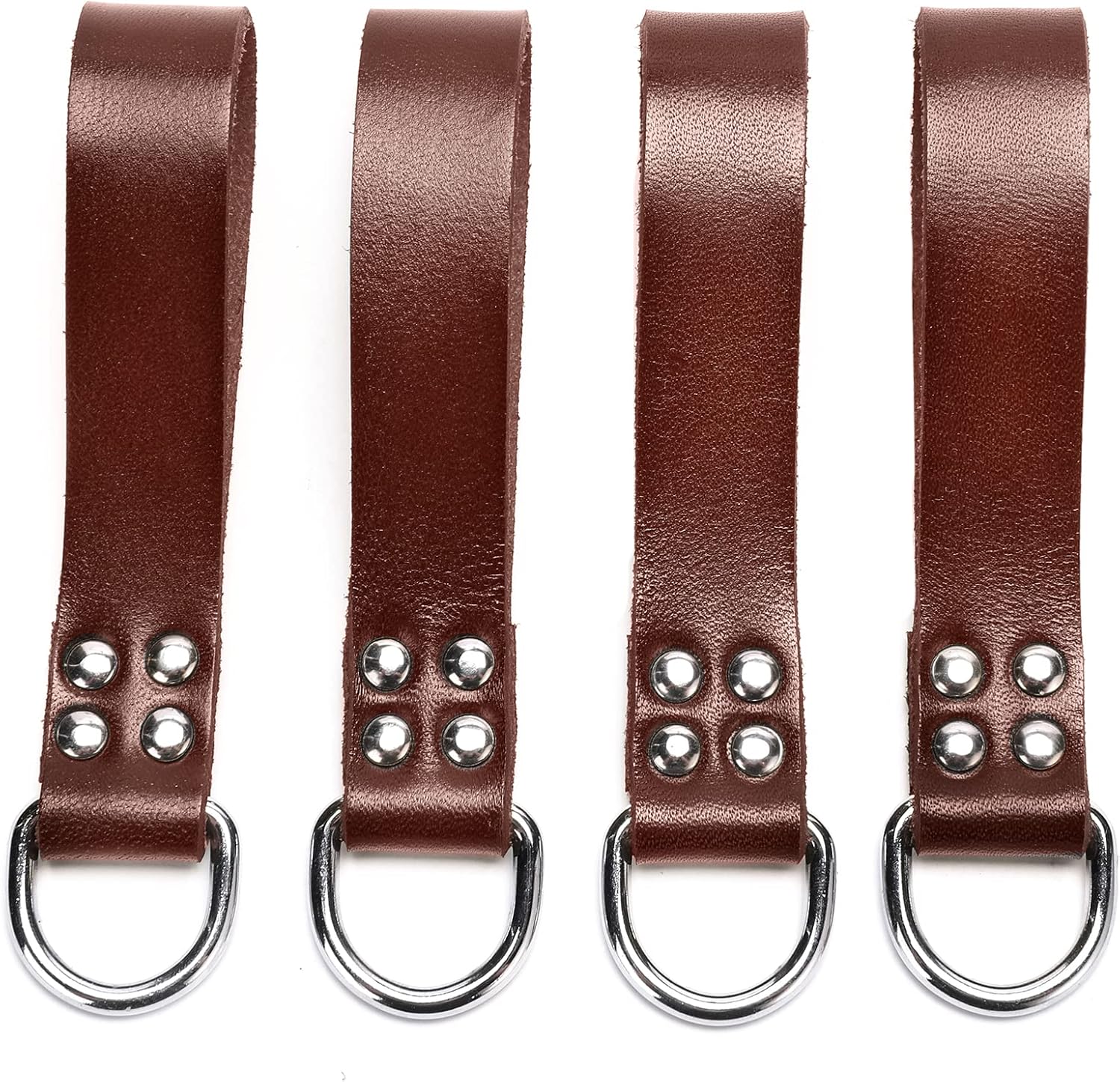 Professional Leather Tool Belt Suspender Loops Heavy Duty 4-Piece Brown Strap Set 1 Leather Tool Belt Suspender Loops Heavy Duty Strap Connectors Accessories (Attachment 4-Piece Set) (brown)