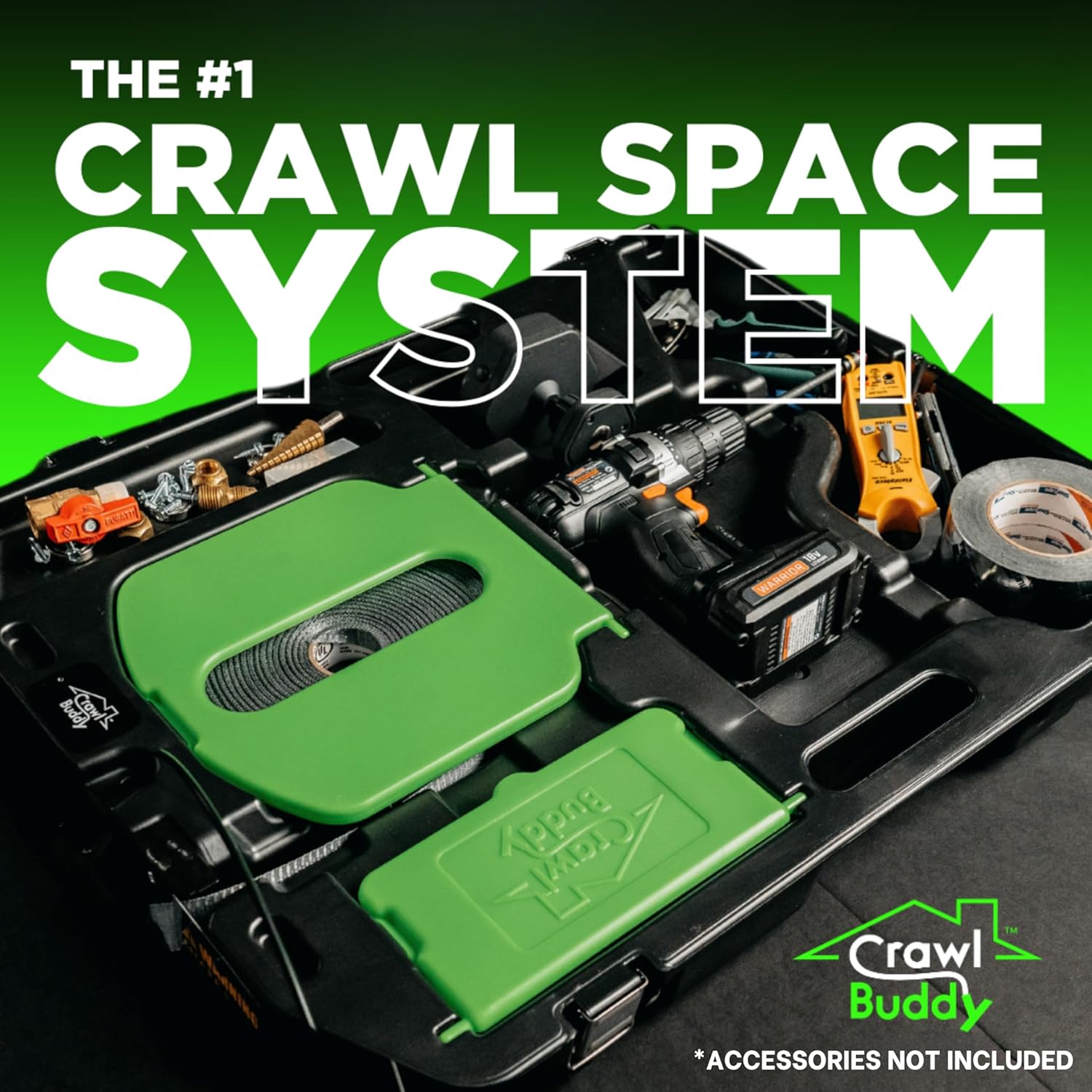 USA-Made Heavy Duty Tool Sled for Crawl Space | Patented Tradesman Carrier with Swivel Light 7 USA-Made Heavy Duty Tool Sled for Crawl Space | Patented Tradesman Carrier with Swivel Light - Image 7