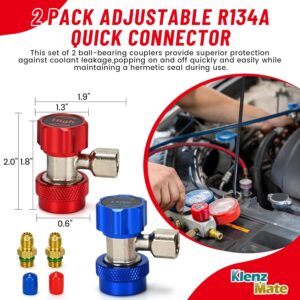 HVAC Refrigerant Charging Hose Set 48″ 1/4″ Quick Connect Coupler 800 PSI
