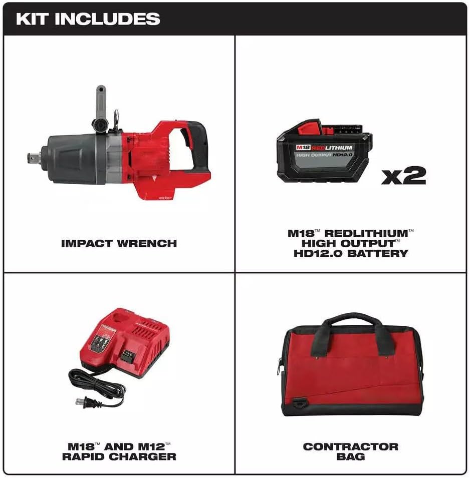 Milwaukee M18 1" D-Handle Impact Wrench - High Torque Powerhouse Kit 2 Milwaukee M18 1" D-Handle Impact Wrench - High Torque Powerhouse Kit - Image 2