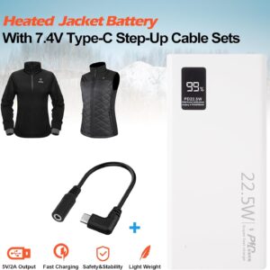 10000mAh 7.4V Heated Jacket Battery for ORORO Venustas w/PD Charger