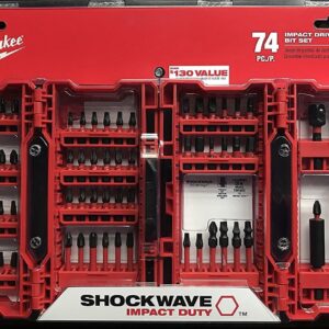 Milwaukee Shockwave 74-Pc Impact Driver Bit Set – Heavy-Duty Professional Drill Bits