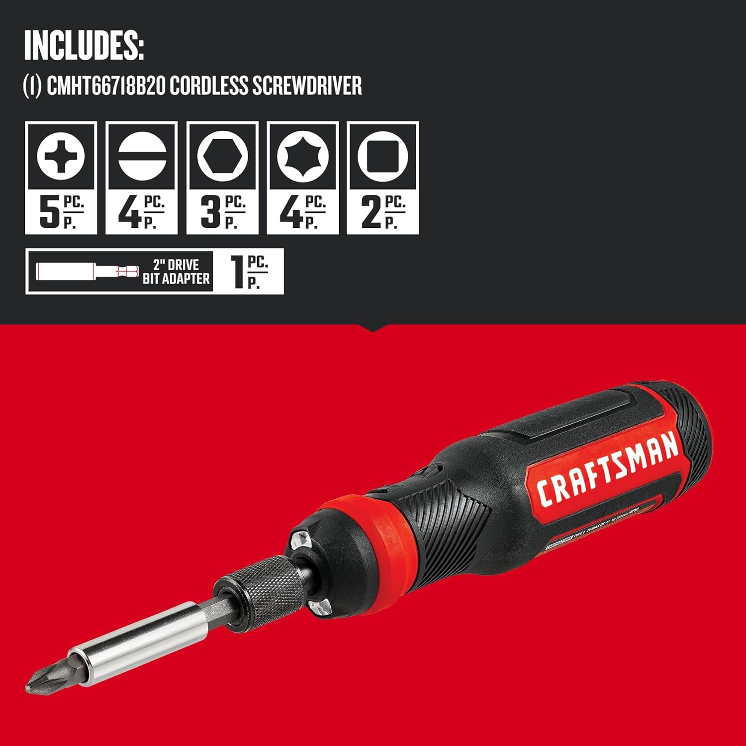 Craftsman 4V Cordless Electric Screwdriver Kit w/ LED Battery Indicator 3 Craftsman 4V Cordless Electric Screwdriver Kit w/ LED Battery Indicator - Image 3