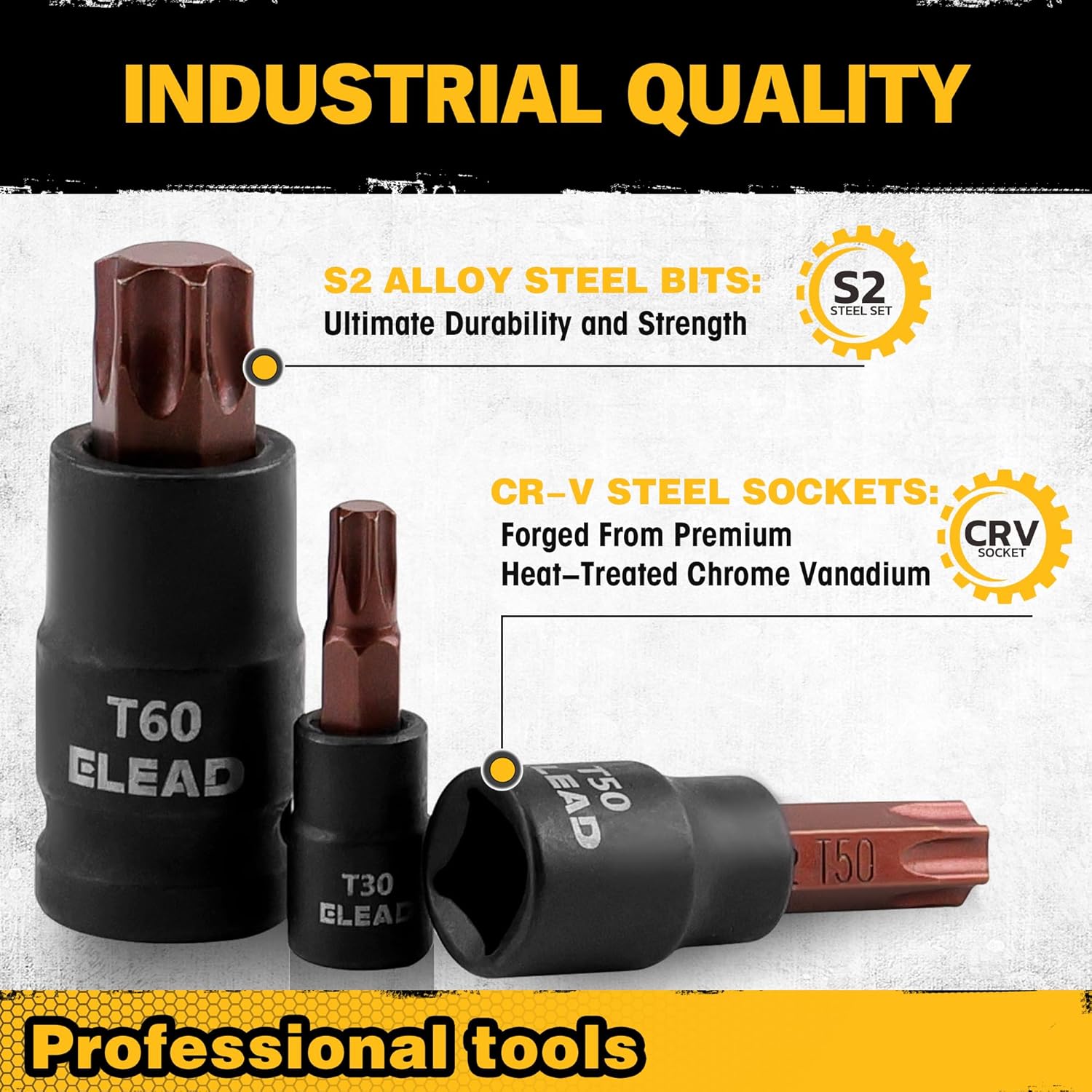 Professional Torx Bit Socket Set 31-PC | Complete T8-T70 & E4-E24 Mechanic Tool 4 Professional Torx Bit Socket Set 31-PC | Complete T8-T70 & E4-E24 Mechanic Tool - Image 4