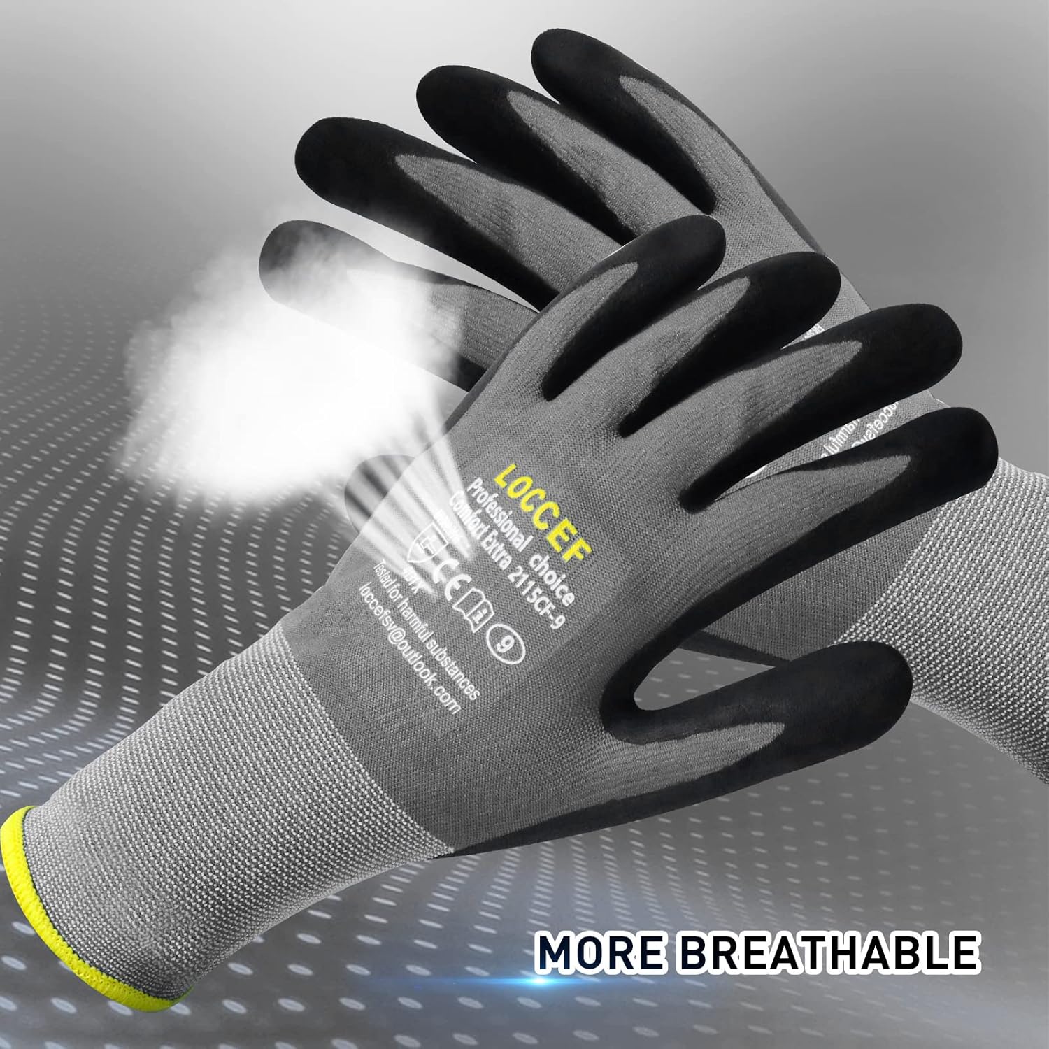 Durable Work Gloves: MicroFoam Nitrile Coated Nylon Grip Gloves (6 Pairs) 7 Durable Work Gloves: MicroFoam Nitrile Coated Nylon Grip Gloves (6 Pairs) - Image 7