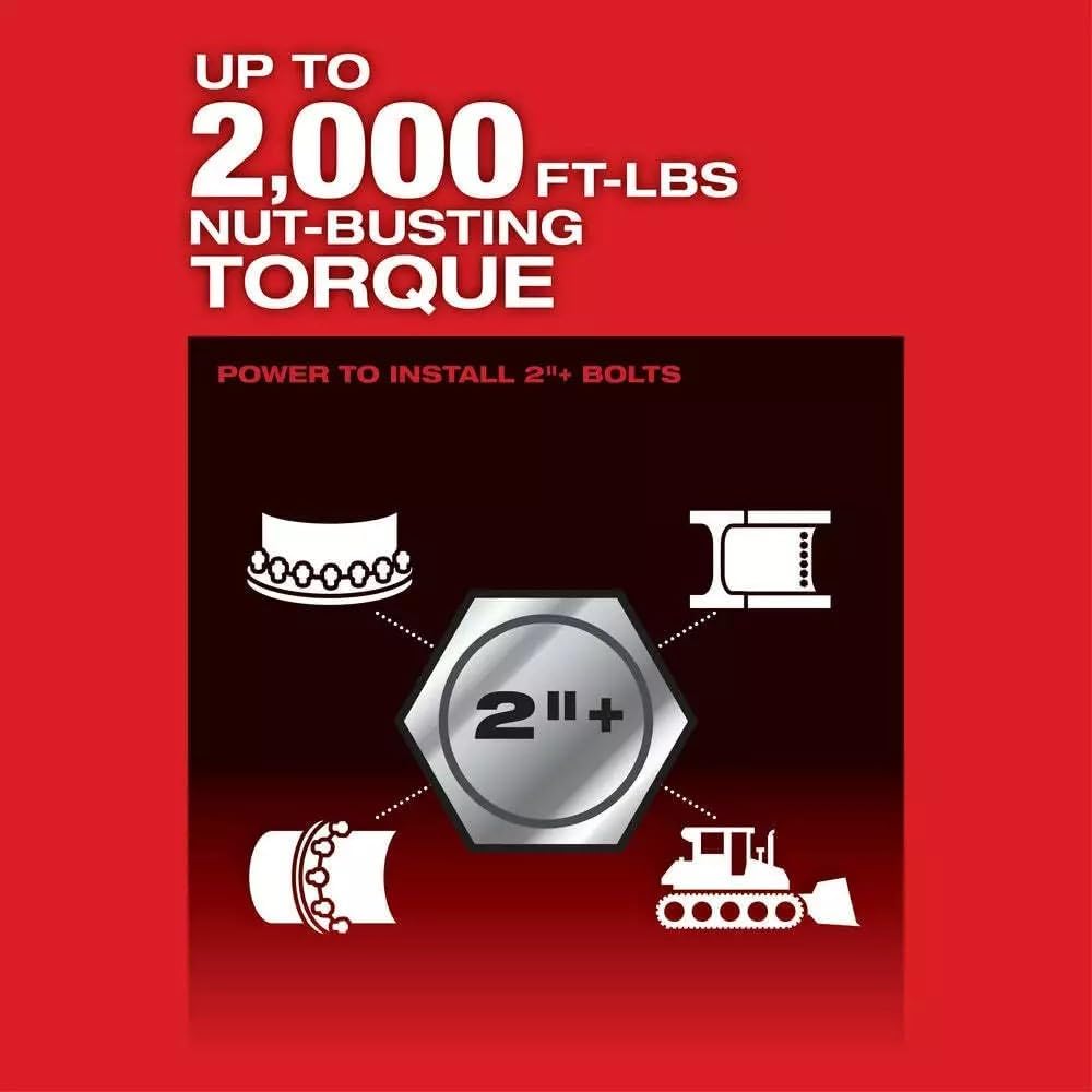 Milwaukee M18 1" D-Handle Impact Wrench - High Torque Powerhouse Kit 3 Milwaukee M18 1" D-Handle Impact Wrench - High Torque Powerhouse Kit - Image 3