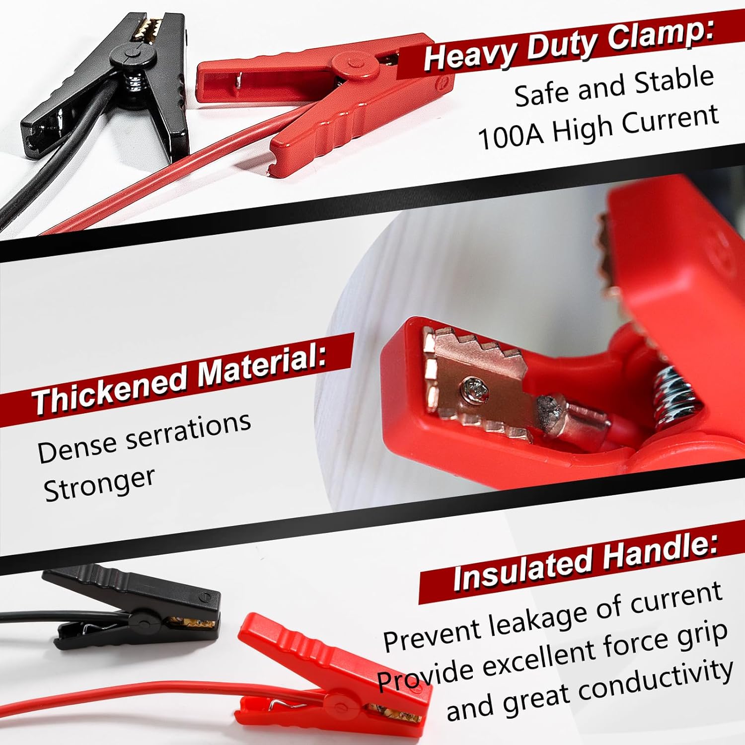 Heavy-Duty M18 Battery Jumper Cables, 3.9ft 8AWG Professional Automotive Booster Clamps 5 Heavy-Duty M18 Battery Jumper Cables, 3.9ft 8AWG Professional Automotive Booster Clamps - Image 5