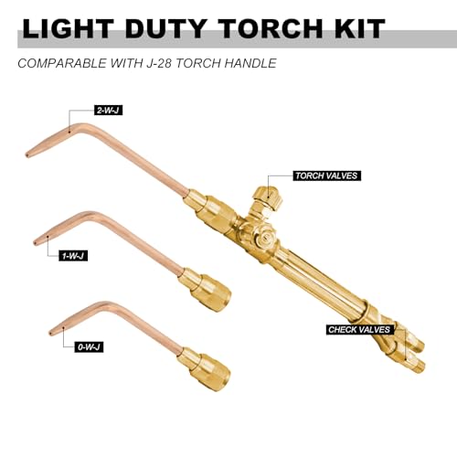 AWLOLWA Professional Oxy-Acetylene Torch Handle with Tips & Safety Check Valves 1 hvac tools torch