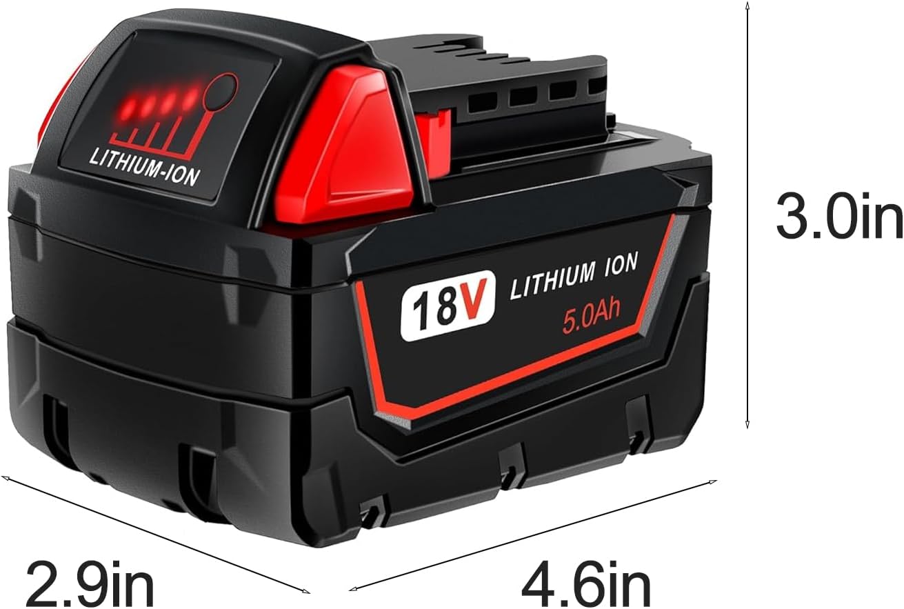 2-Pack Milwaukee M18 Compatible 18V Li-Ion Battery for Power Tools 7 2-Pack Milwaukee M18 Compatible 18V Li-Ion Battery for Power Tools - Image 7