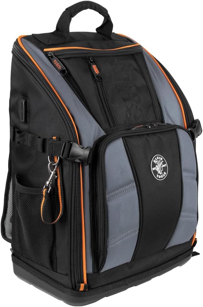 Klein Pro Station Backpack: 27-Pocket Electrician Organizer w/Molded Base 1 hvac tools box