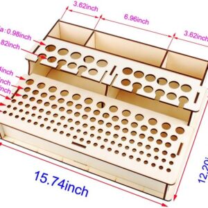Premium Leather Craft Tool Holder & Woodworking Organizer Box w/ Shelf