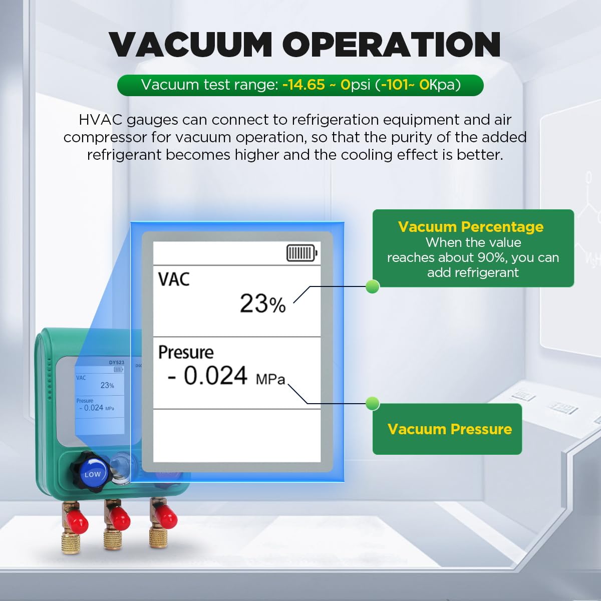 Professional HVAC Digital Manifold Gauge Set R134A R410A Refrigeration Tool 6 Professional HVAC Digital Manifold Gauge Set R134A R410A Refrigeration Tool - Image 6