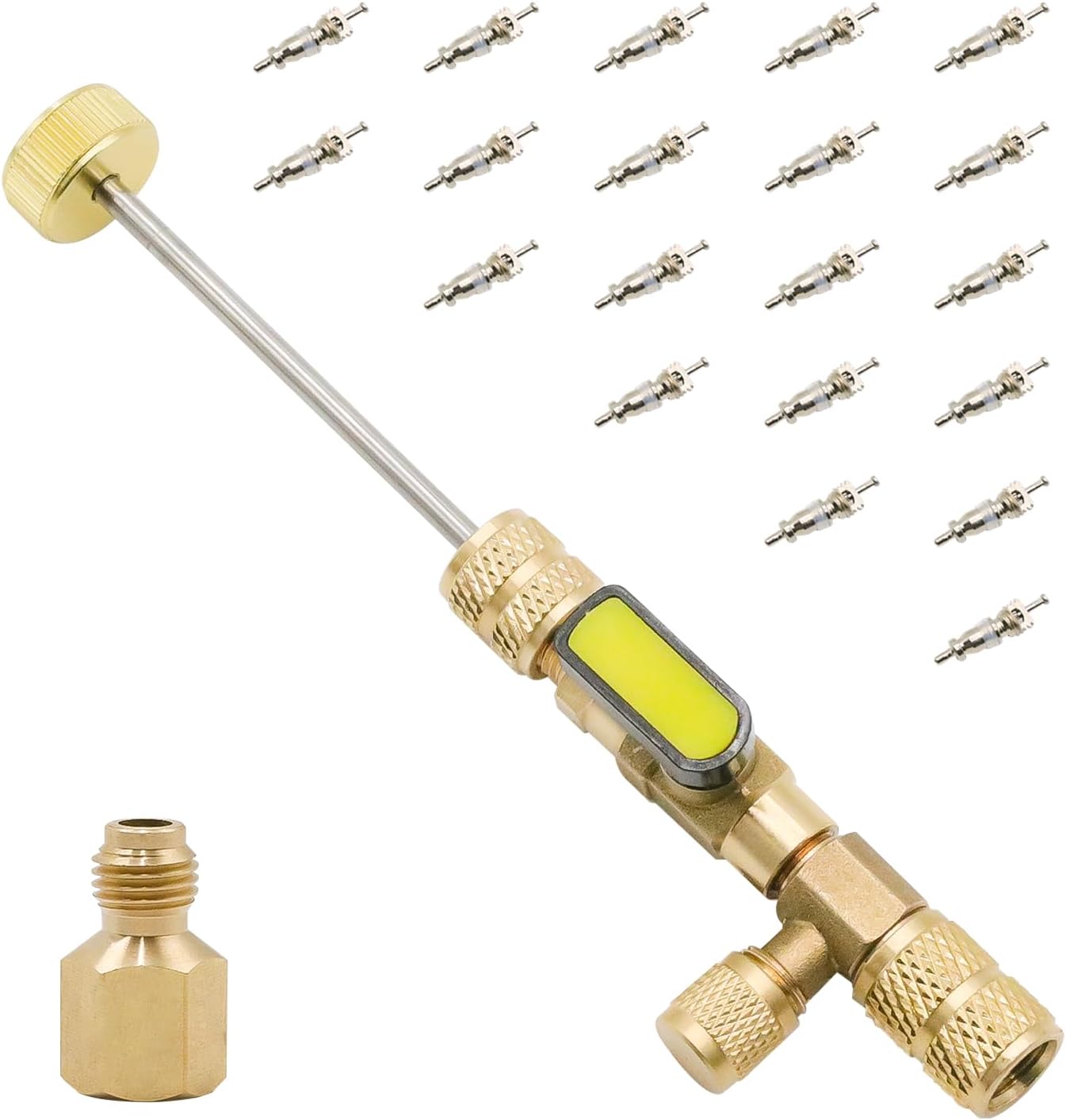 Professional HVAC Valve Core Removal Tool | Dual Size SAE | 20 Cores Included 1 hvac tools ball valve