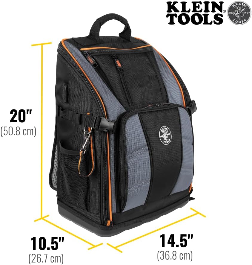 Klein Pro Station Backpack: 27-Pocket Electrician Organizer w/Molded Base 4 Klein Pro Station Backpack: 27-Pocket Electrician Organizer w/Molded Base - Image 4