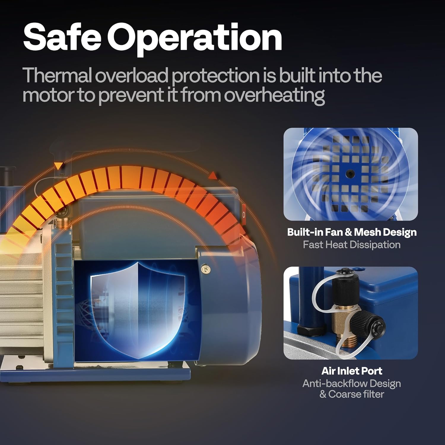 VIVOHOME 1/4 HP AC Vacuum Pump for R32 R410a Refrigeration Maintenance 6 VIVOHOME 1/4 HP AC Vacuum Pump for R32 R410a Refrigeration Maintenance - Image 6