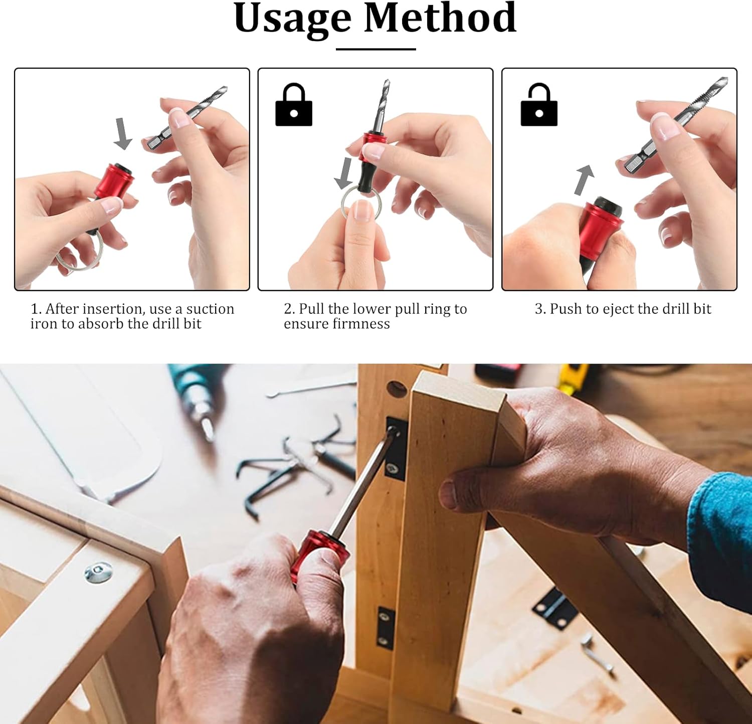 6Pcs Quick Change Hex Shank Drill Bit Holders - Aluminum Alloy Extension Set 5 6Pcs Quick Change Hex Shank Drill Bit Holders - Aluminum Alloy Extension Set - Image 5