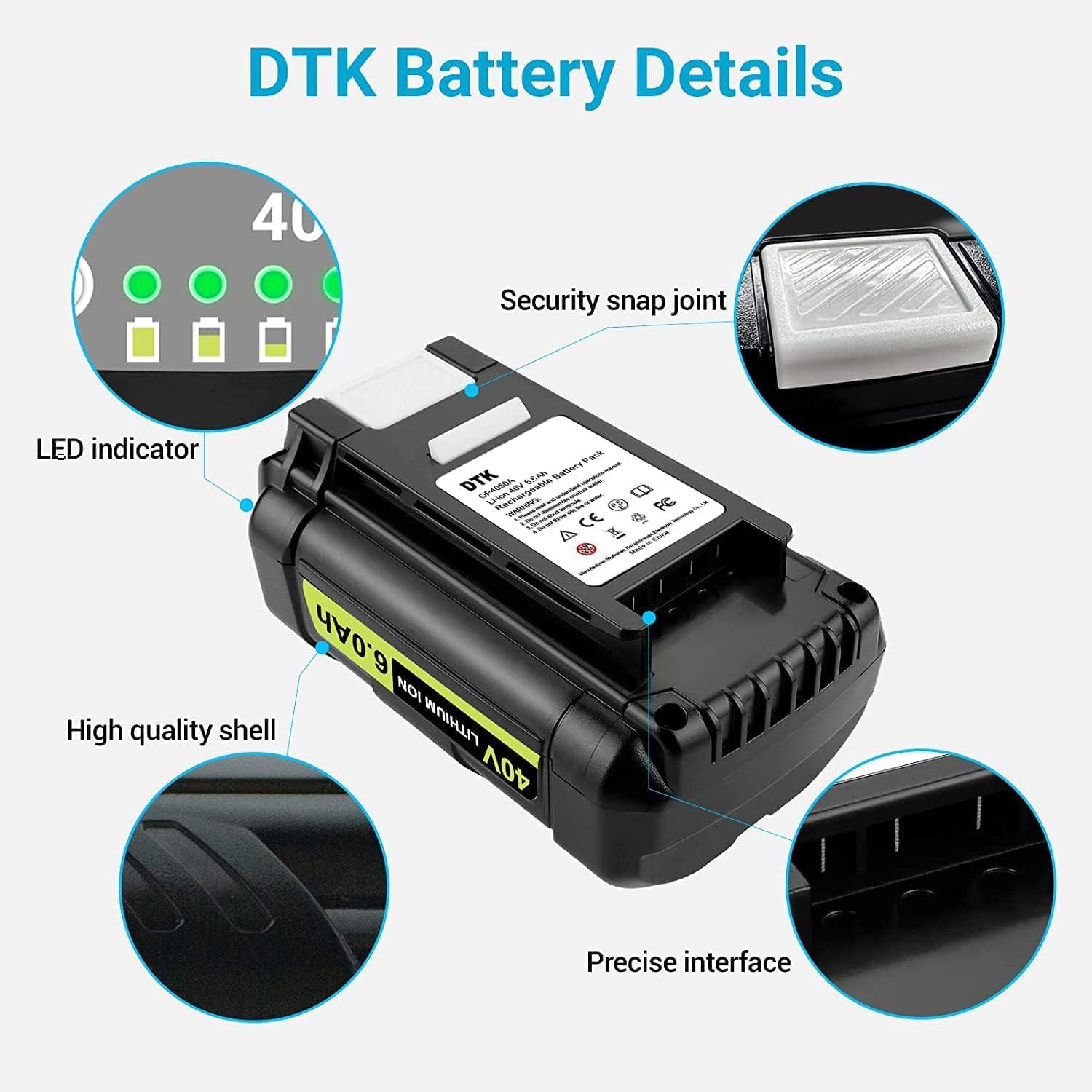 DTK 6.6Ah Battery Replacement: Power Your Ryobi Tools! 3 DTK 6.6Ah Battery Replacement: Power Your Ryobi Tools! - Image 3