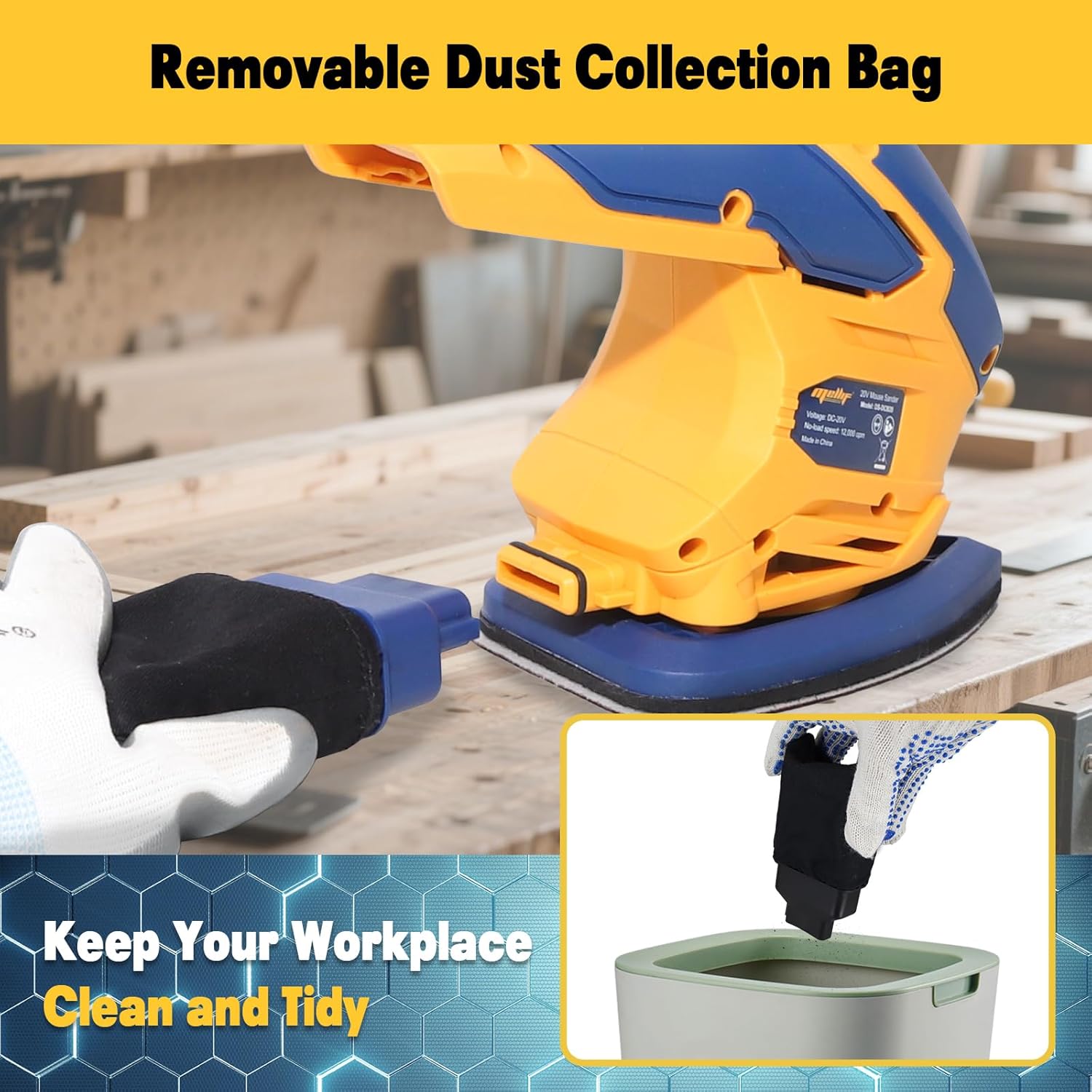 Cordless Detail Sander 20V MAX | Brushless Corner Sander for Wood Metal Tight Spaces 3 Cordless Detail Sander 20V MAX | Brushless Corner Sander for Wood Metal Tight Spaces - Image 3