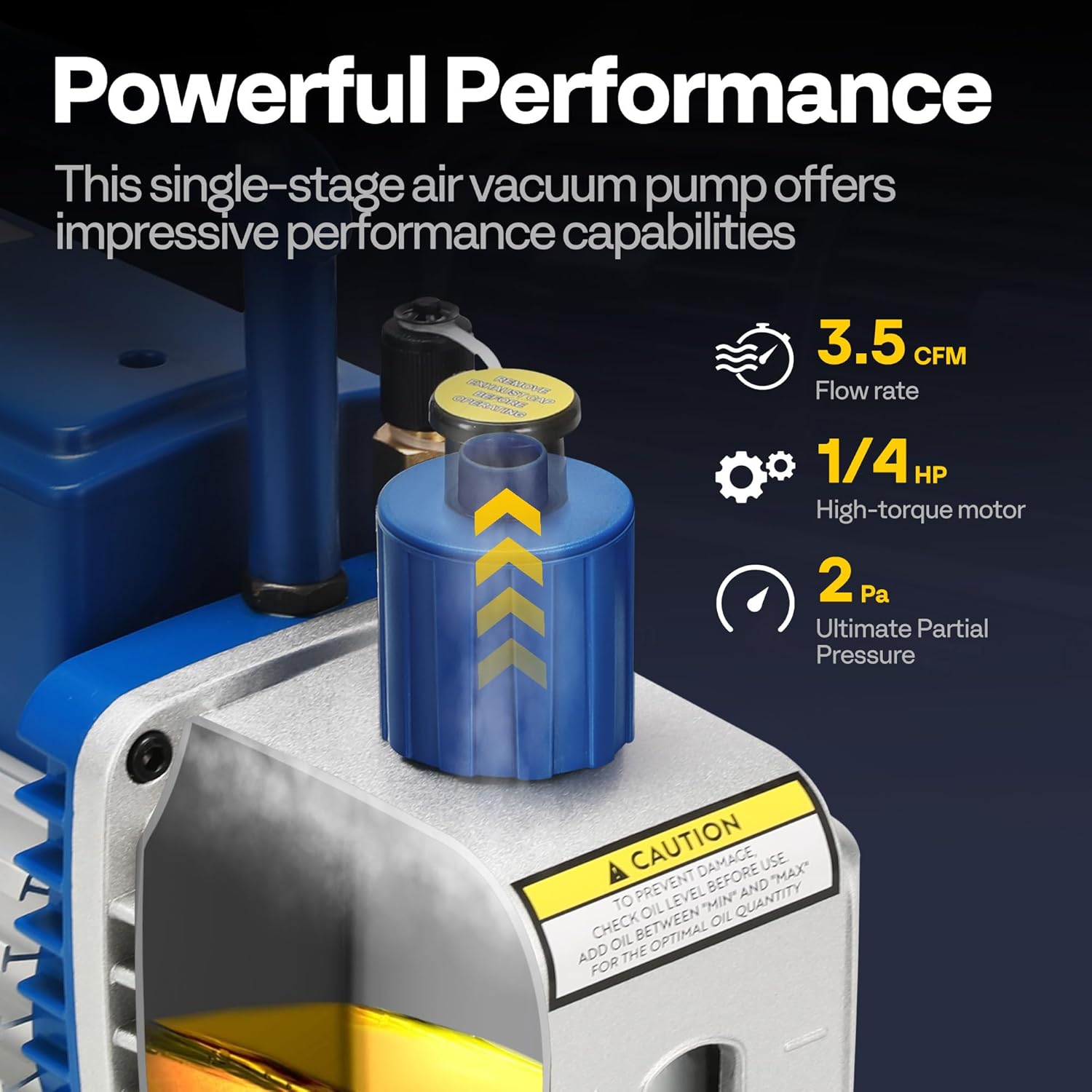 VIVOHOME 1/4 HP AC Vacuum Pump for R32 R410a Refrigeration Maintenance 3 VIVOHOME 1/4 HP AC Vacuum Pump for R32 R410a Refrigeration Maintenance - Image 3