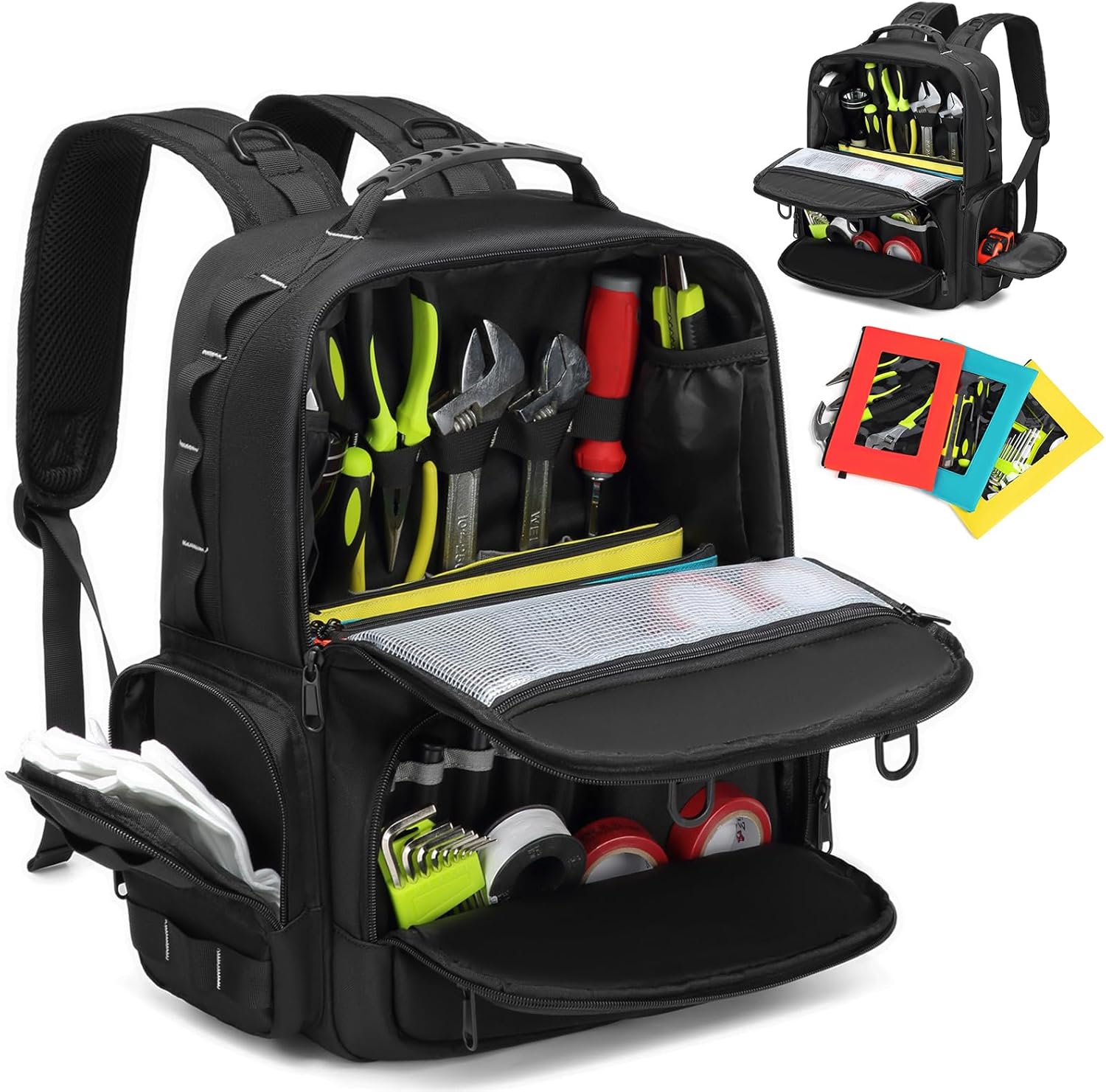 Ultimate Tool Backpack: Heavy Duty 3-Pouch Storage Bag for Pro Tradesmen 1 hvac tools bag