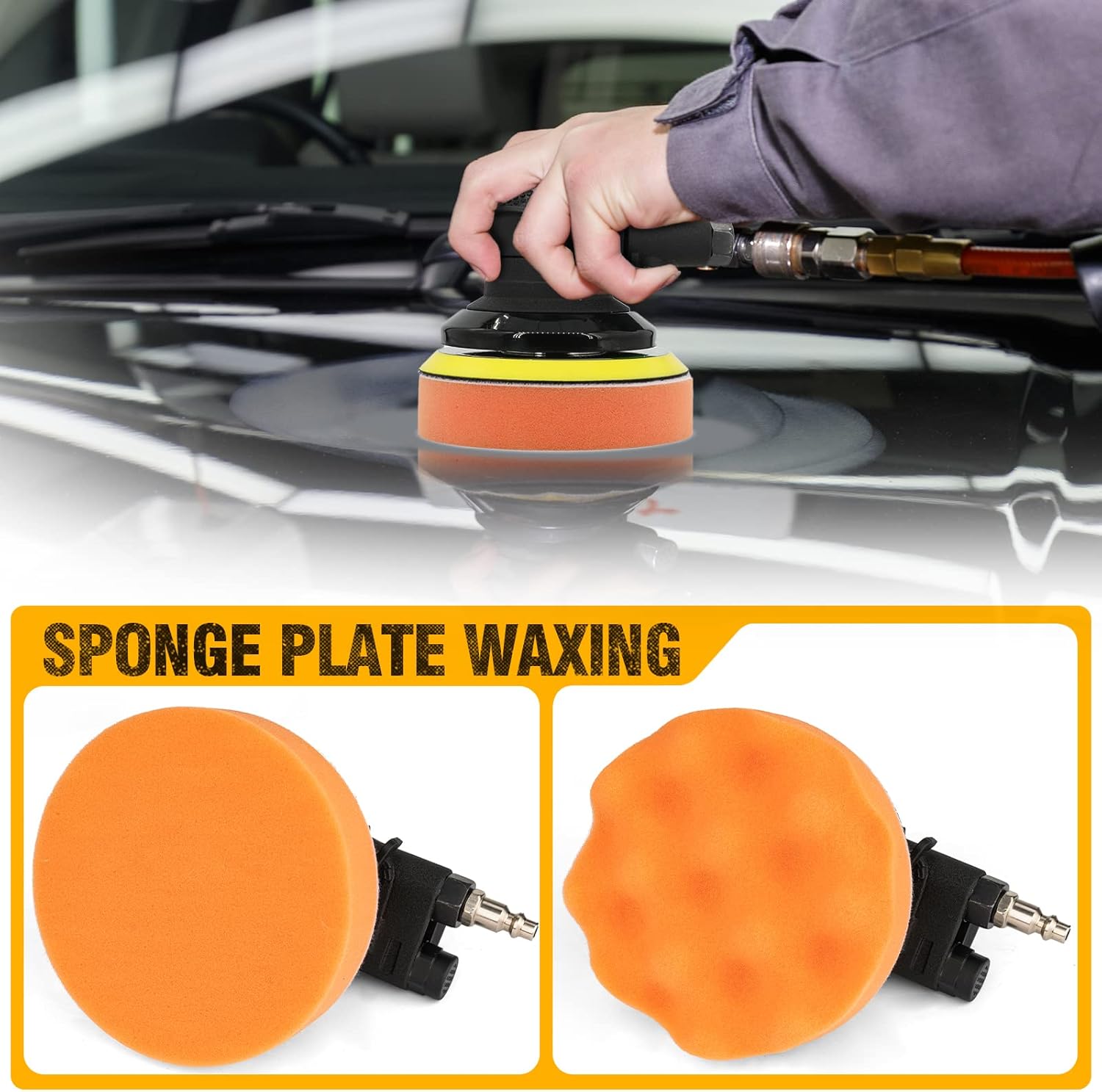 Professional 6" Dual-Action Air Sander - Auto Body & Wood Polishing Tool 6 Professional 6" Dual-Action Air Sander - Auto Body & Wood Polishing Tool - Image 6