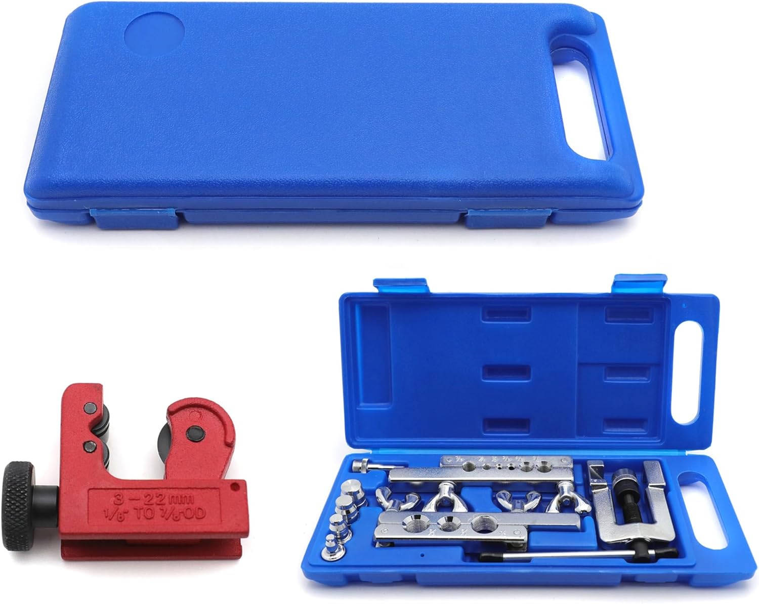 HVAC Double Flaring Tool Kit: Tube Cutter & Ratchet Wrench for Copper Pipes 2 HVAC Double Flaring Tool Kit: Tube Cutter & Ratchet Wrench for Copper Pipes - Image 2