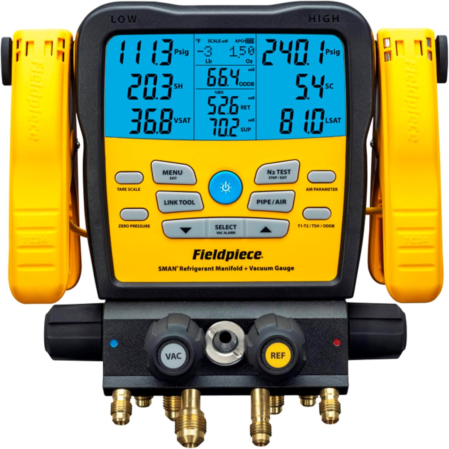 Pro HVAC Wireless Manifold Gauge Set with Digital Vacuum Readings 4-Port 1 hvac tools set