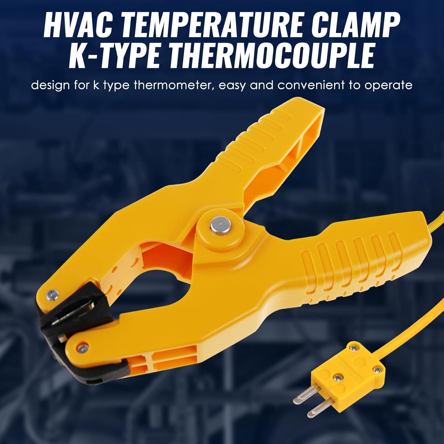 2-Pack HVAC K-Type Temperature Clamp - Digital Pipe Thermometer Sensor 3 2-Pack HVAC K-Type Temperature Clamp - Digital Pipe Thermometer Sensor - Image 3