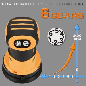 IRONFIST 5″ Cordless Brushless Orbital Sander for Dewalt – 6 Speed 13500RPM with Dust Collection