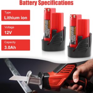 Milwaukee 12V 3Ah Battery 2-Pack: High-Capacity Lithium Replacement for Cordless Tools