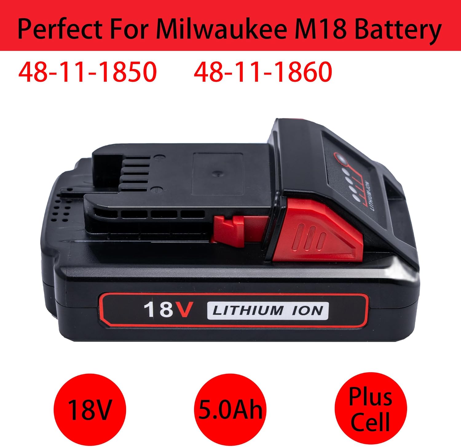 Milwaukee M18 5.0Ah Battery 2-Pack | Replacement High Capacity Lithium Ion Tool Battery 3 Milwaukee M18 5.0Ah Battery 2-Pack | Replacement High Capacity Lithium Ion Tool Battery - Image 3