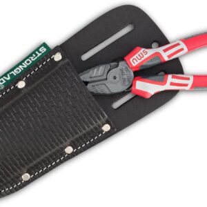 STRONGLAD Pliers Holster – Leather Tool Holder for Belt, Fits 2" Quick-Access Pouch | Built for Electricians, Concreters, Gardeners | Durable Top-Grain Leather