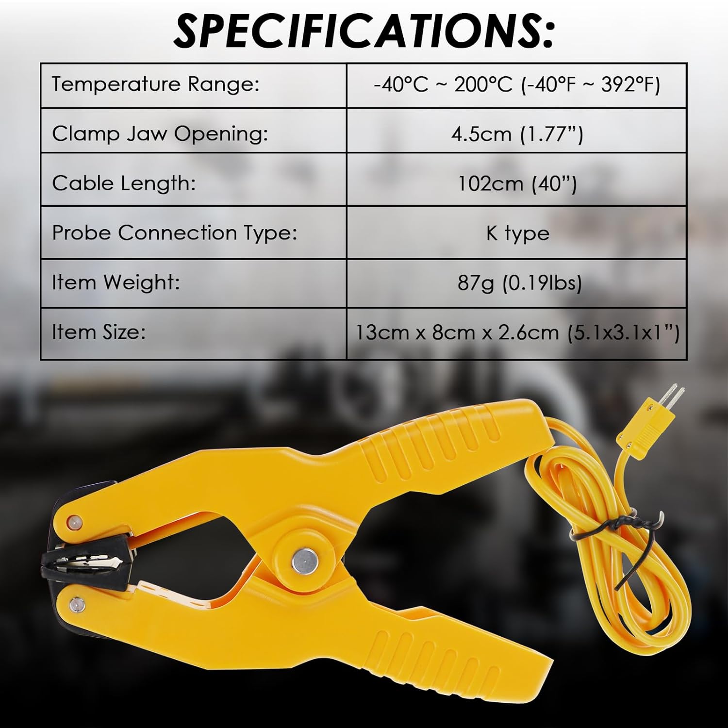2-Pack HVAC K-Type Temperature Clamp - Digital Pipe Thermometer Sensor 7 2-Pack HVAC K-Type Temperature Clamp - Digital Pipe Thermometer Sensor - Image 7