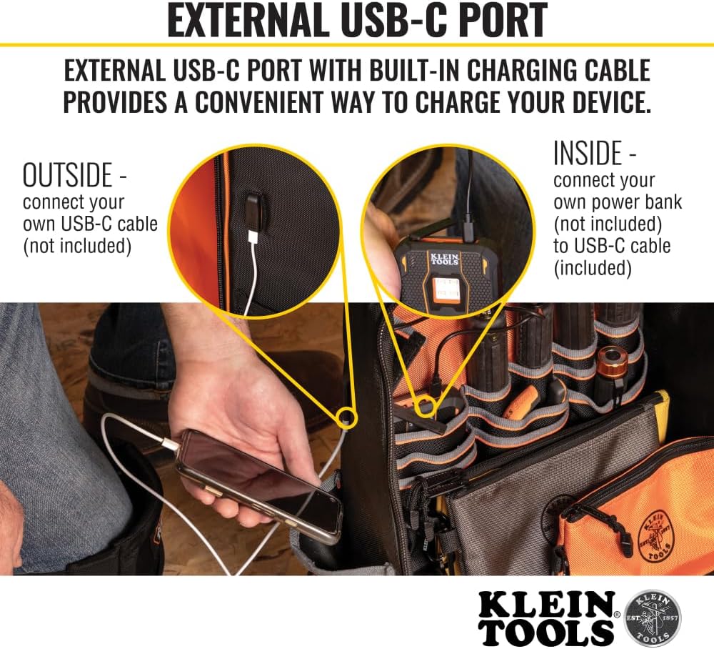 Klein Pro Station Backpack: 27-Pocket Electrician Organizer w/Molded Base 5 Klein Pro Station Backpack: 27-Pocket Electrician Organizer w/Molded Base - Image 5