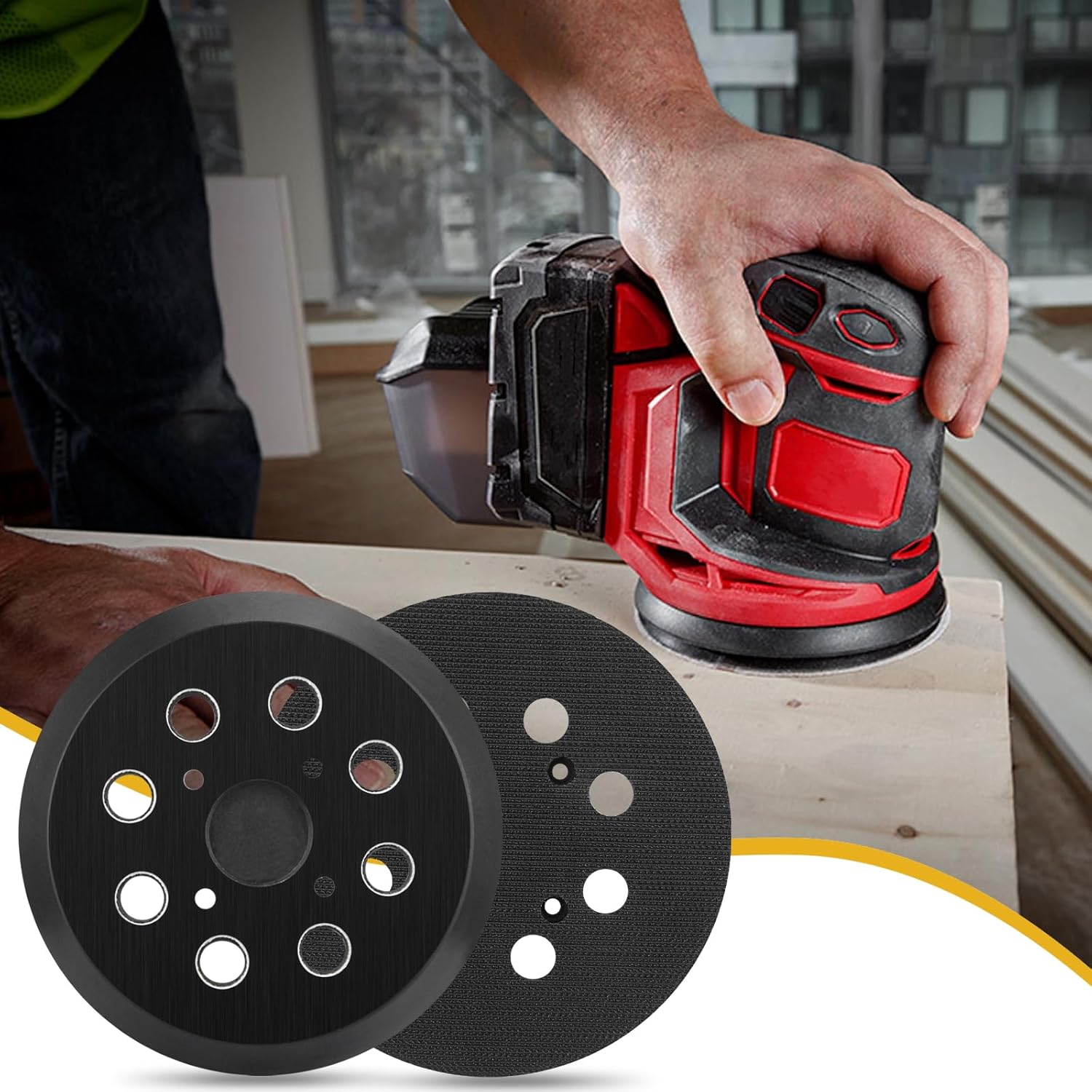 Milwaukee 5" 8-Hole Hook and Loop Sander Pad Replacement - 2 Pack 7 Milwaukee 5" 8-Hole Hook and Loop Sander Pad Replacement - 2 Pack - Image 7