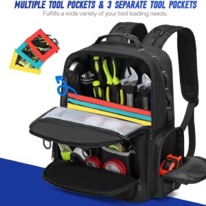 Ultimate Tool Backpack: Heavy Duty 3-Pouch Storage Bag for Pro Tradesmen
