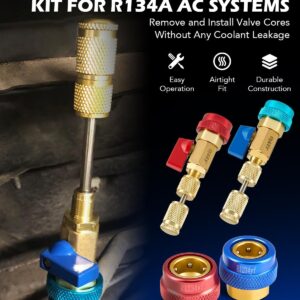 Professional AC Valve Core Tool Kit – R134a/R1234yf HVAC Service Set