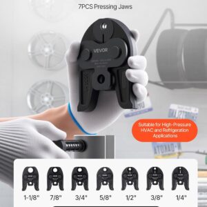 VEVOR Copper Pipe Press Jaws Set | 7PCS 1/4″-1-1/8″ | HVAC/R Tool Accessory