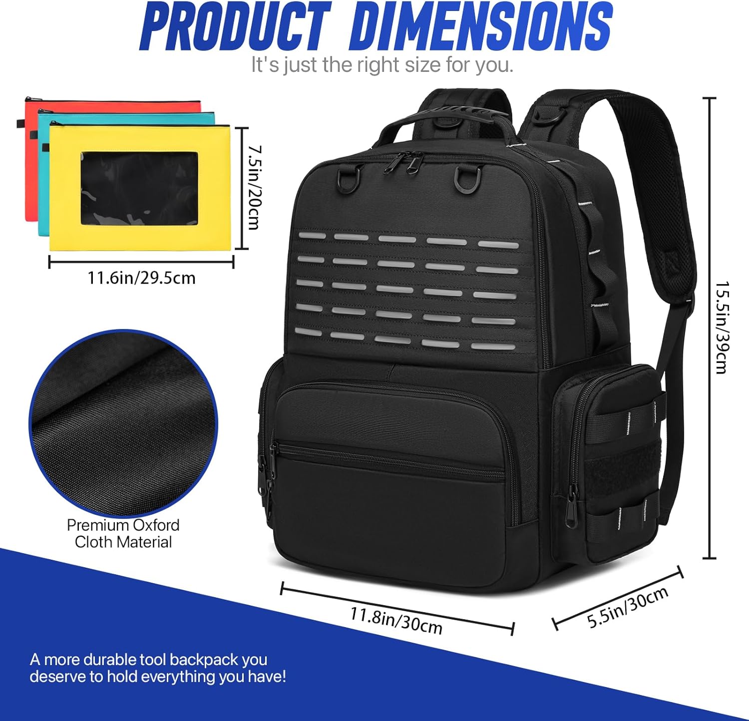 Ultimate Tool Backpack: Heavy Duty 3-Pouch Storage Bag for Pro Tradesmen 5 Ultimate Tool Backpack: Heavy Duty 3-Pouch Storage Bag for Pro Tradesmen - Image 5