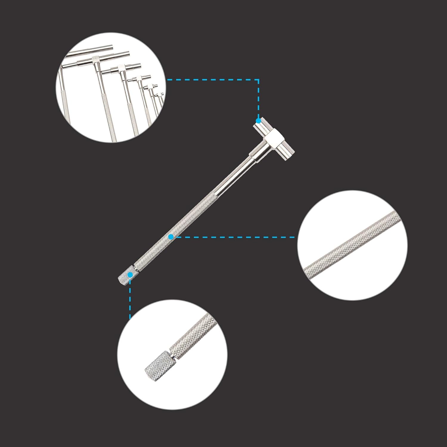 Beslands 6-Piece Precision Telescoping Bore Gauge Set 5/16"-6" Range 4 Beslands 6-Piece Precision Telescoping Bore Gauge Set 5/16"-6" Range - Image 4