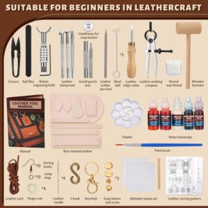 Complete Leather Craft Starter Kit: DIY Tools for Beginners with Video Tutorials