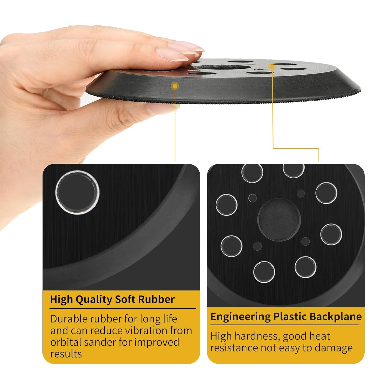 Milwaukee 5" 8-Hole Hook and Loop Sander Pad Replacement - 2 Pack 4 Milwaukee 5" 8-Hole Hook and Loop Sander Pad Replacement - 2 Pack - Image 4