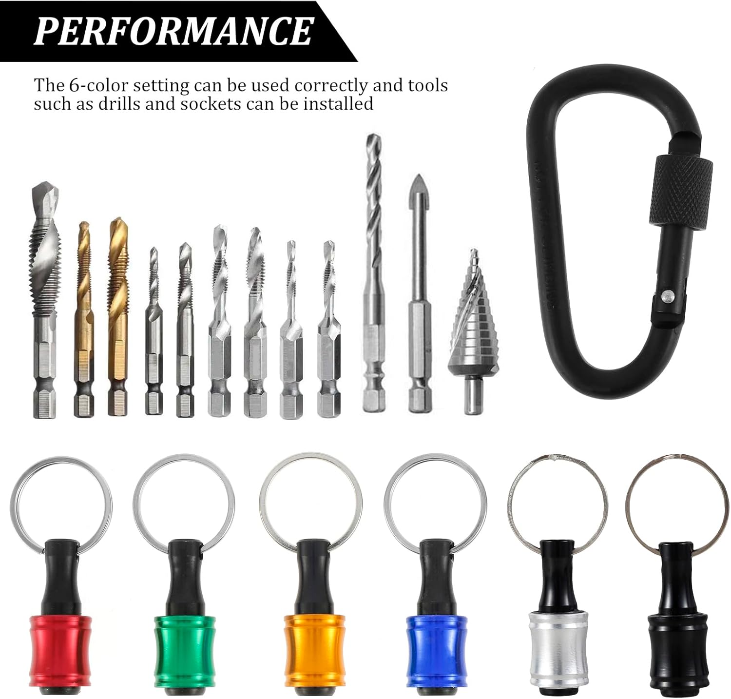 6Pcs Quick Change Hex Shank Drill Bit Holders - Aluminum Alloy Extension Set 3 6Pcs Quick Change Hex Shank Drill Bit Holders - Aluminum Alloy Extension Set - Image 3