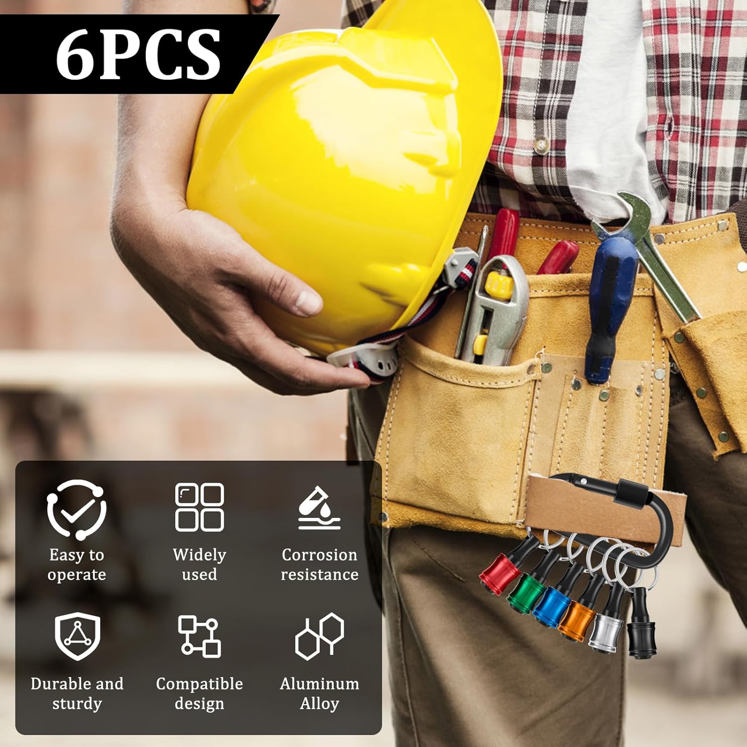 6Pcs Quick Change Hex Shank Drill Bit Holders - Aluminum Alloy Extension Set 8 6Pcs Quick Change Hex Shank Drill Bit Holders - Aluminum Alloy Extension Set - Image 8