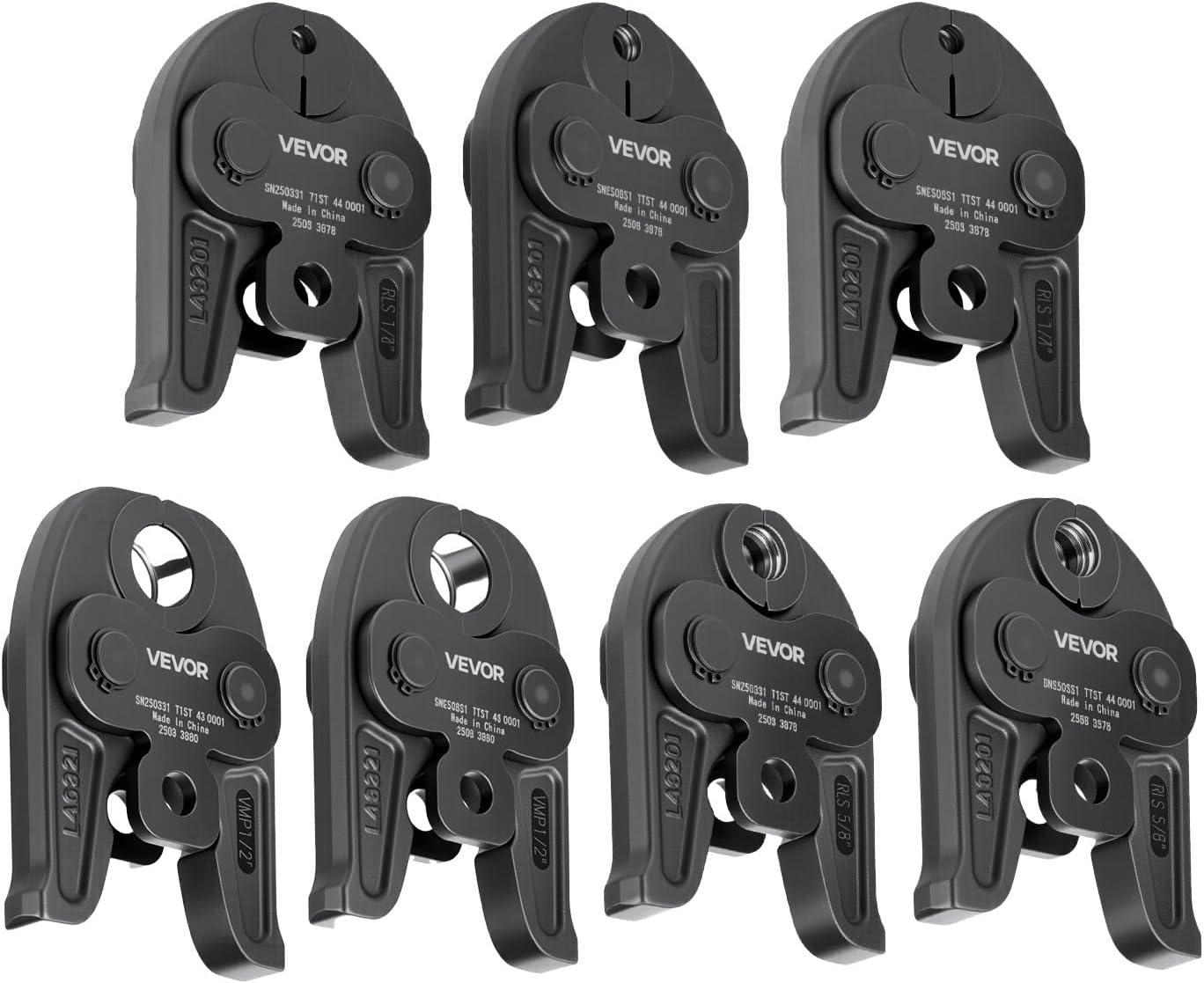 VEVOR Copper Pipe Press Jaws Set | 7PCS 1/4"-1-1/8" | HVAC/R Tool Accessory 9 VEVOR Copper Pipe Press Jaws Set | 7PCS 1/4"-1-1/8" | HVAC/R Tool Accessory - Image 9