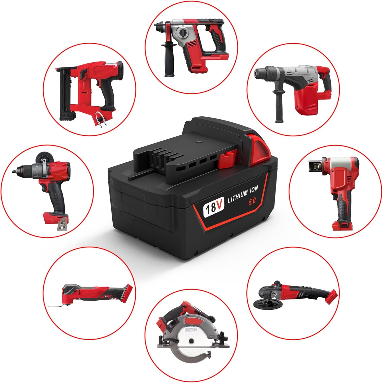 2-Pack Milwaukee M18 Compatible 18V Li-Ion Battery for Power Tools 6 2-Pack Milwaukee M18 Compatible 18V Li-Ion Battery for Power Tools - Image 6