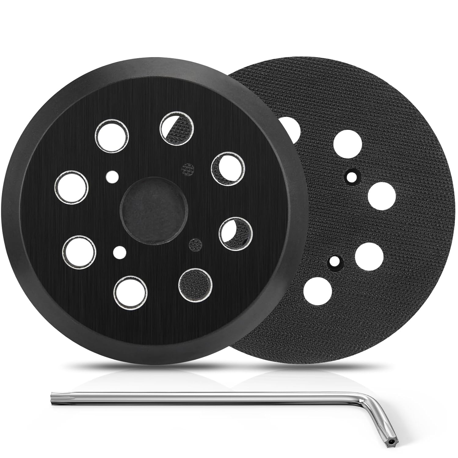 Milwaukee 5" 8-Hole Hook and Loop Sander Pad Replacement - 2 Pack 1 milwaukee m18 cordless 5 in. random orbit sander tool only