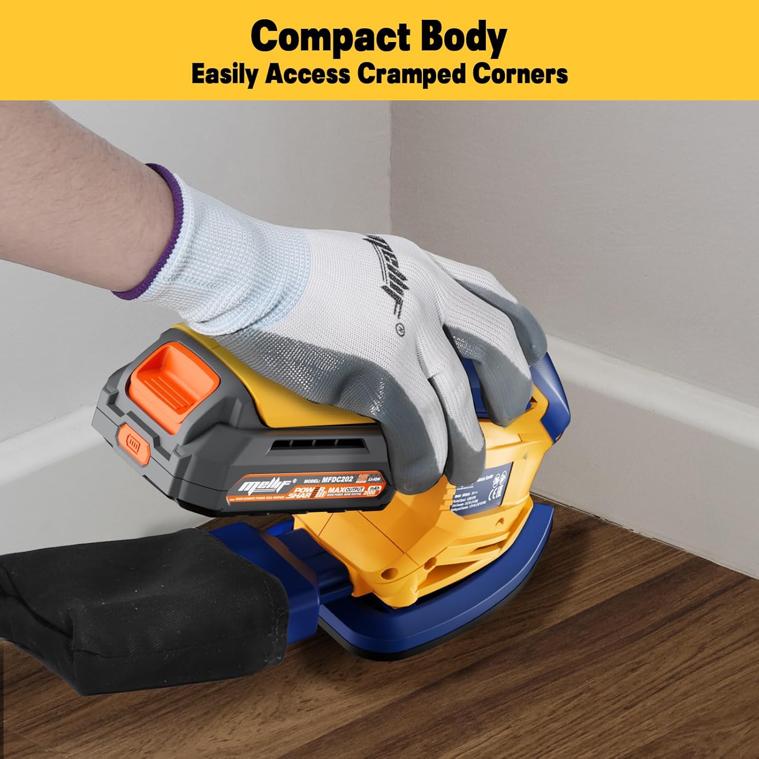Cordless Detail Sander 20V MAX | Brushless Corner Sander for Wood Metal Tight Spaces 5 Cordless Detail Sander 20V MAX | Brushless Corner Sander for Wood Metal Tight Spaces - Image 5